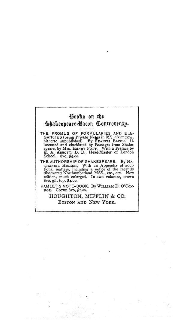 BY Nathaniel Holmes - The authorship of shakespeare  . vol. 2 by 1887