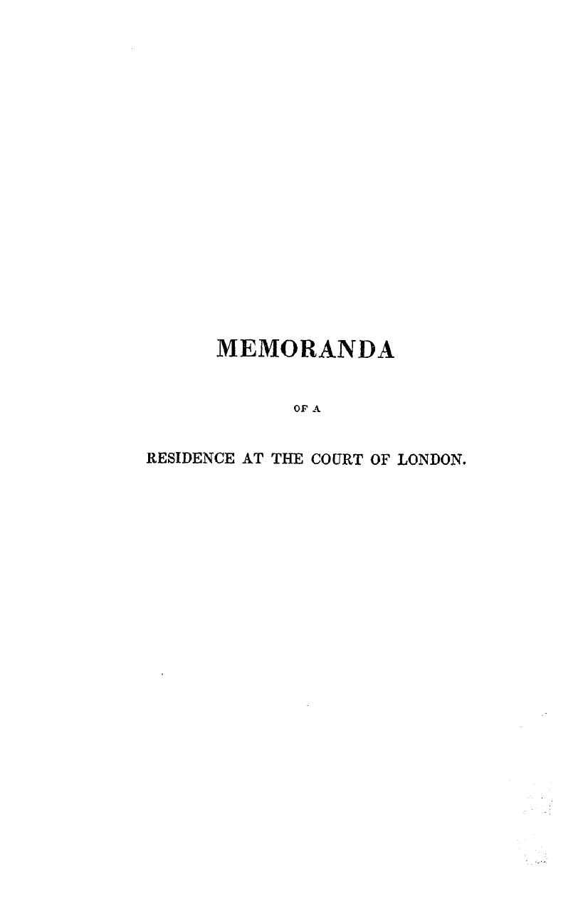 BY Richard RUSH, RUSH - Memoranda of a residence at the court of london by 1833
