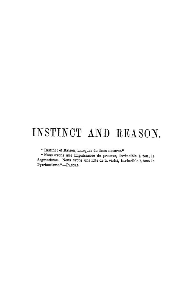 BY SIR George Ramsay - Instinct and reason by 1862