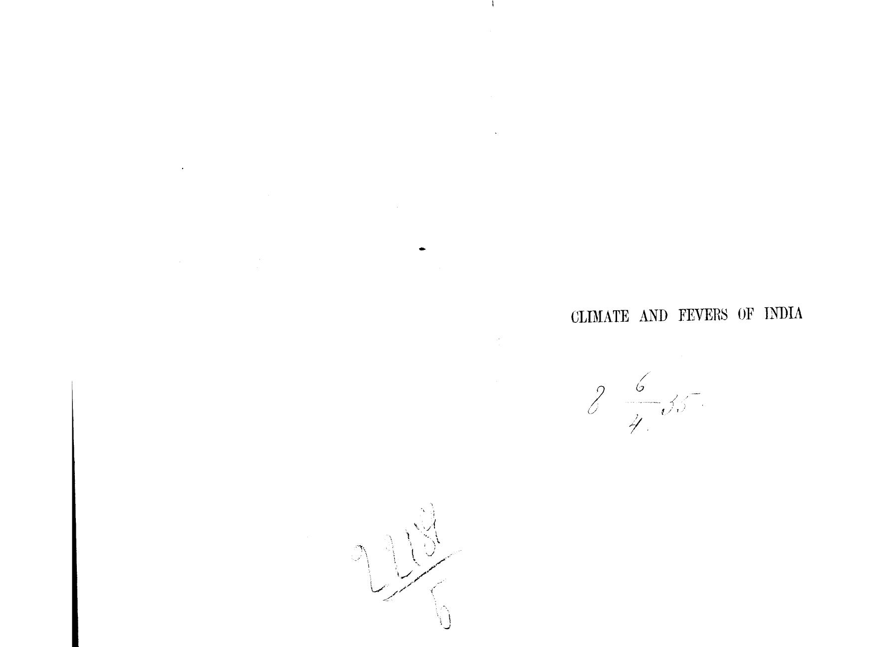 BY SIR Joseph Fayrer - On the climate and fevers of india by 1882