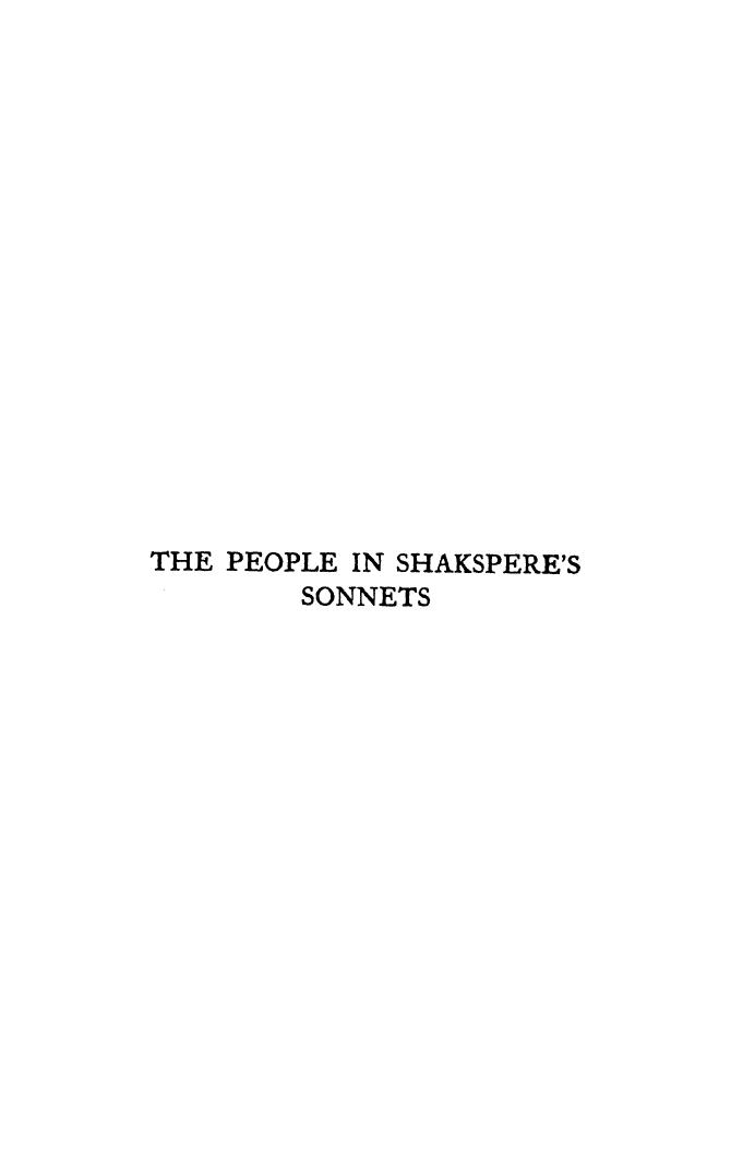 BY Sydney KENT, KENT by The people in shakspere's sonnets