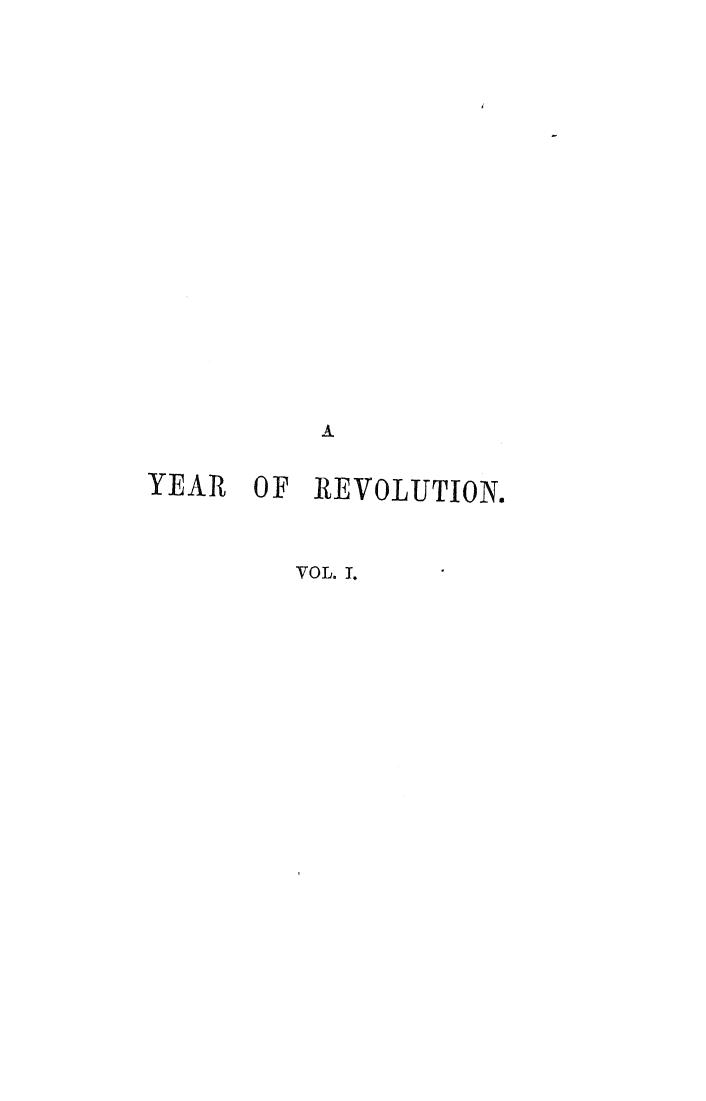 BY THE Marquis OF Normanby - A year of revolution  . vol. 1 by 1857
