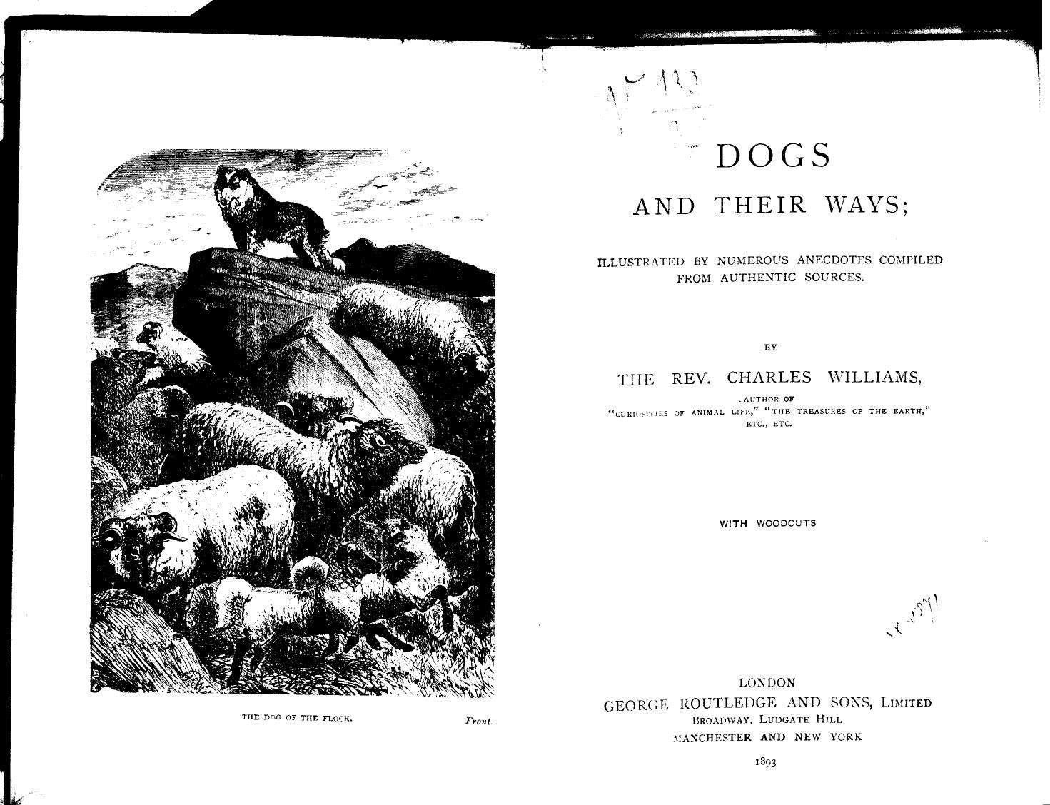 BY THE REV. Charles Williams - Dogs and their ways by 1893