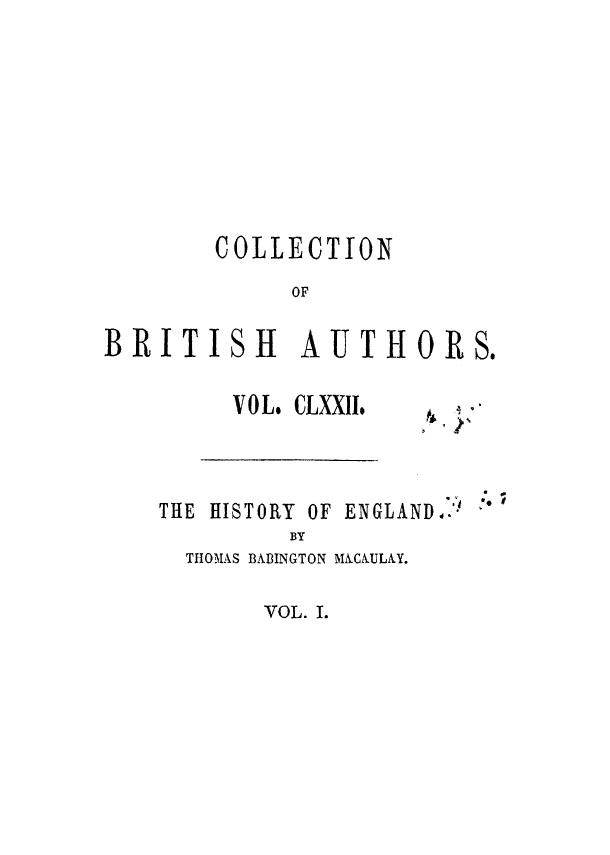 BY Thomas Babington Macaulay - The history of england . vol. 1 by 1849