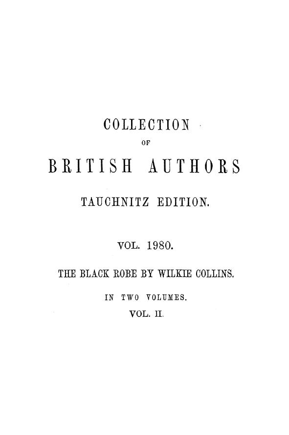 BY Wilkie Collins - The black robe . vol. 2 by 1881