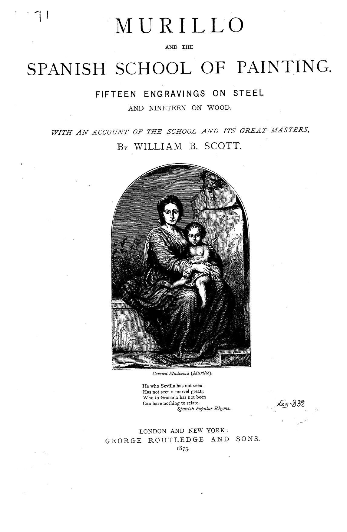 BY William B. Scott, Scott W.B. - Murillo and the spanish school of painting by 1873
