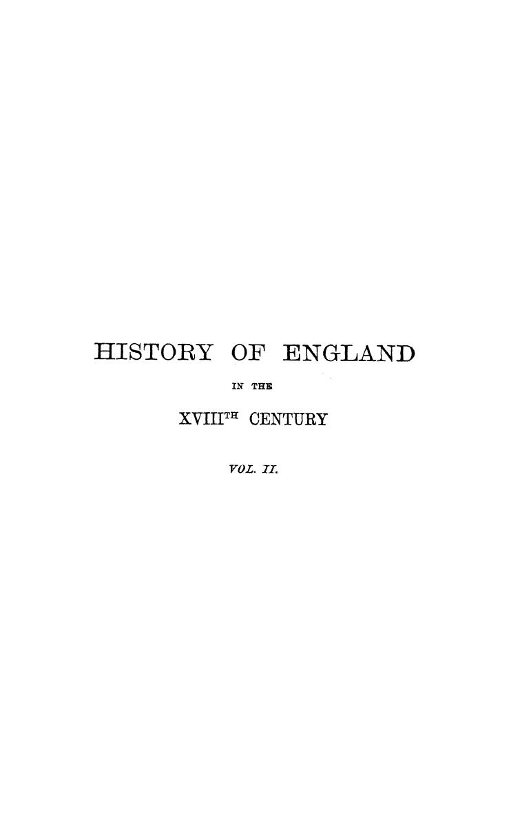 BY William Edward Hartpole Lecky - A history of england in the eighteenth century. vol. 2 by 1878