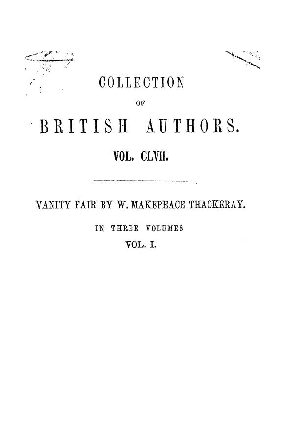 BY William Makepeace Thackeray - Vanity fair . vol. 1 by 1848