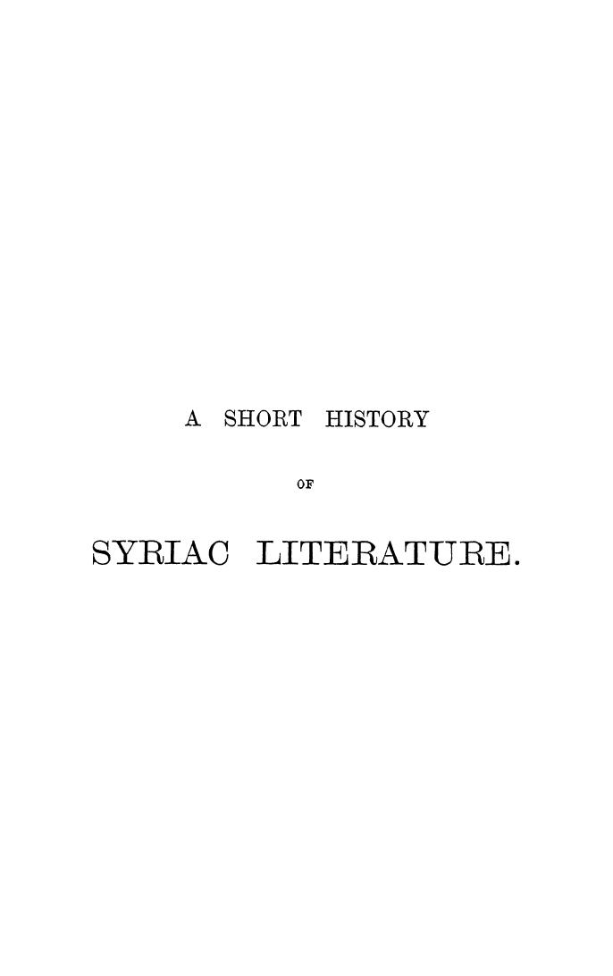 BY William Wright, Wright - A short history of syriac literature by 1894