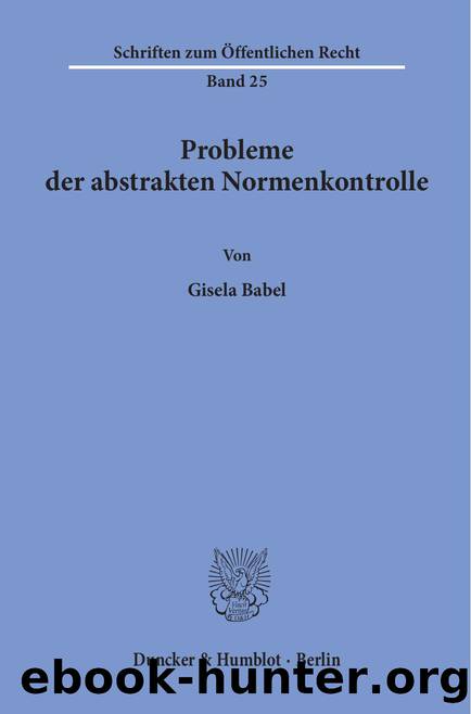 Babel by Probleme der abstrakten Normenkontrolle (9783428400447)