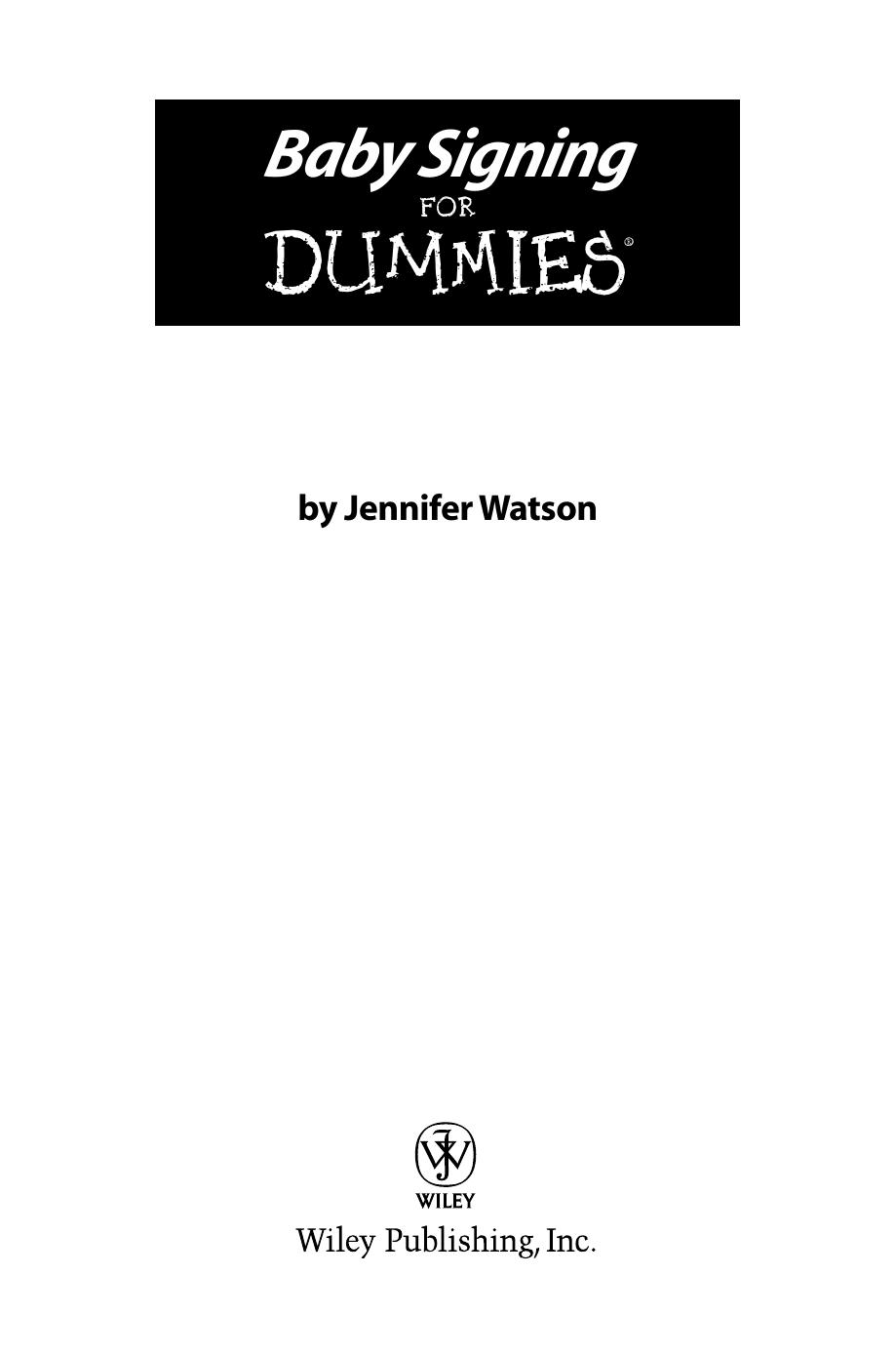 Baby Signing for DUMmIES by Unknown