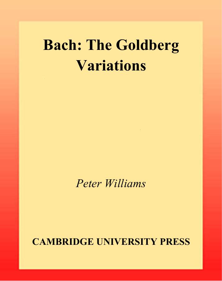 Bach by The Goldberg Variations (Cambridge Music Handbooks)