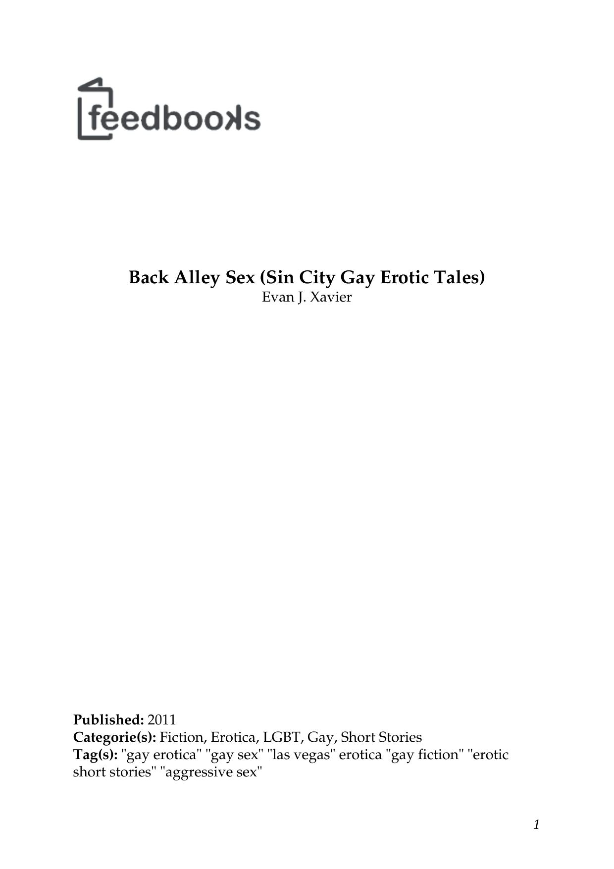 Back Alley Sex (Sin City Gay Erotic Tales) by Evan J. Xavier