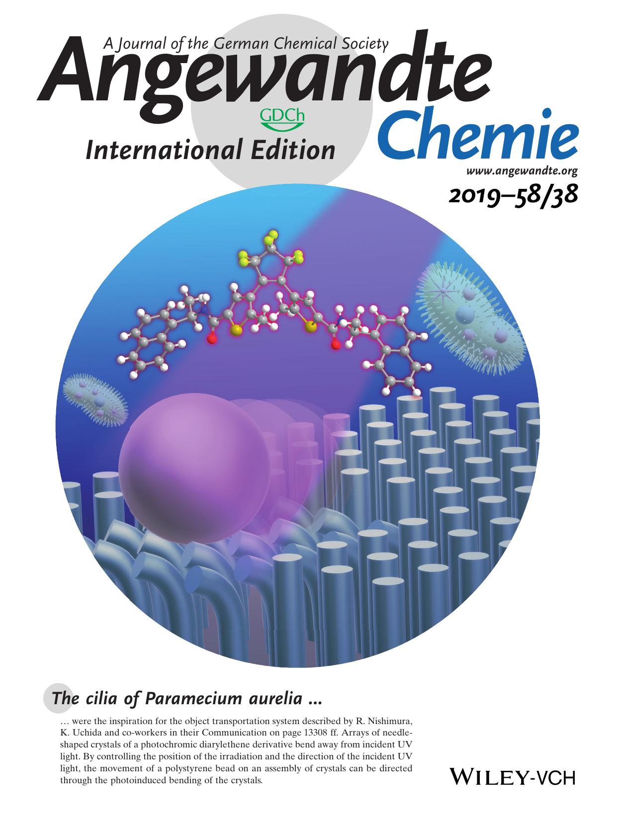 Back Cover: Object Transportation System Mimicking the Cilia of Paramecium aurelia Making Use of the LightâControllable Crystal Bending Behavior of a Photochromic Diarylethene (A by Unknown