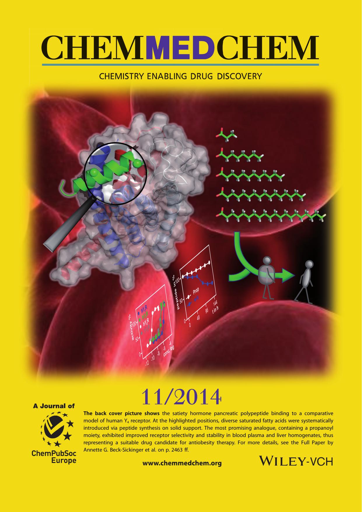 Back Cover: Position and Length of Fatty Acids Strongly Affect Receptor Selectivity Pattern of Human Pancreatic Polypeptide Analogues (ChemMedChem 112014) by Unknown