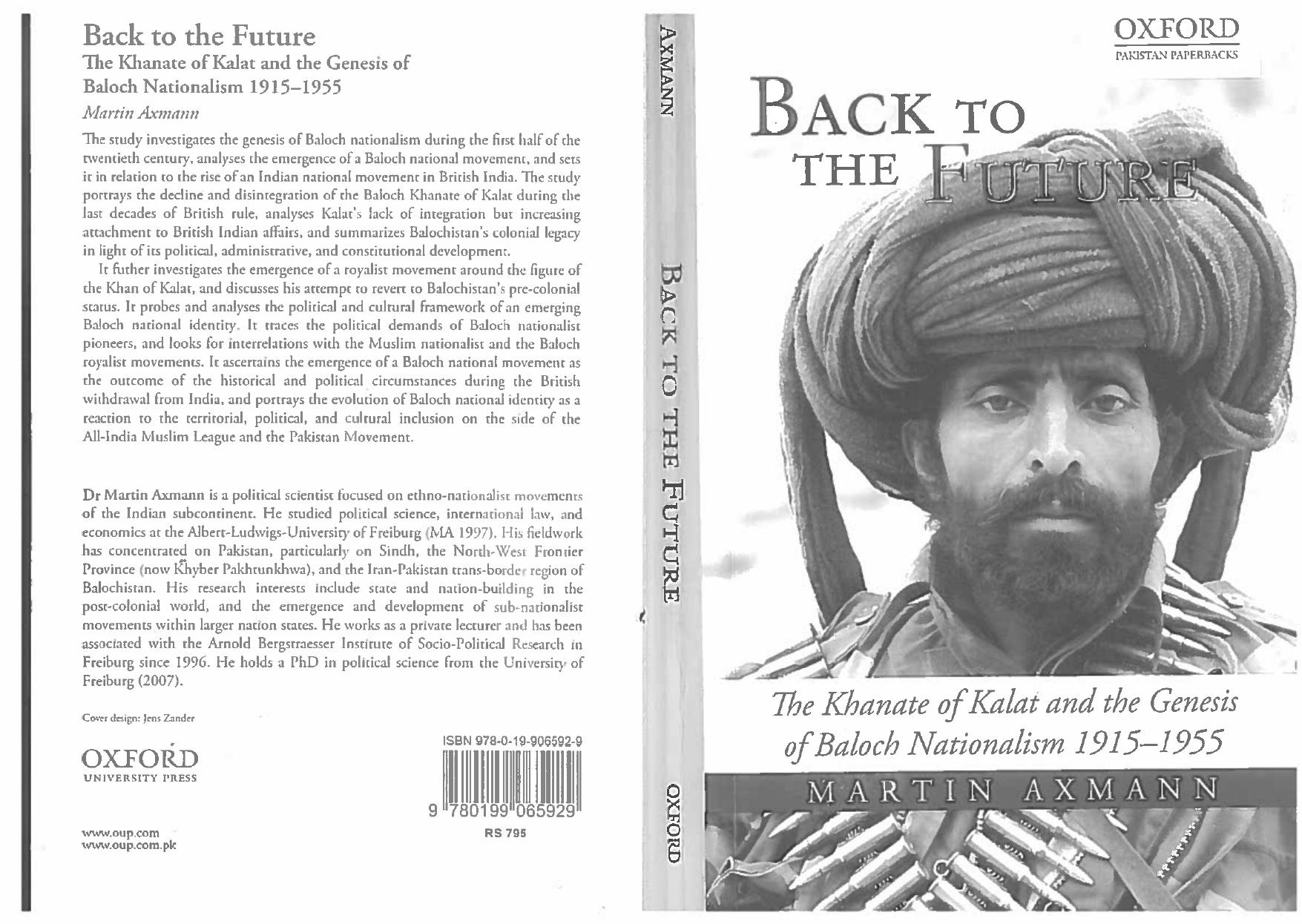 Back to the Future, Genesis of Baloch Nationalism by Martin Axmann