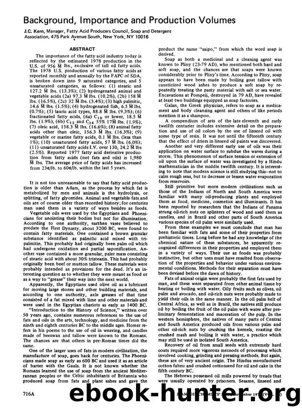 Background, importance and production volumes by Unknown