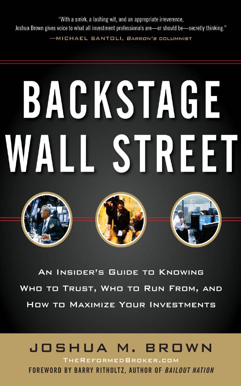 Backstage Wall Street by Joshua M. Brown
