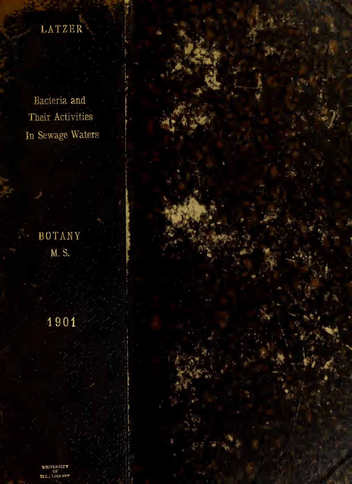 Bacteria and their activities in sewage waters by Kaeser Jennie Mary Latzer b. 1878