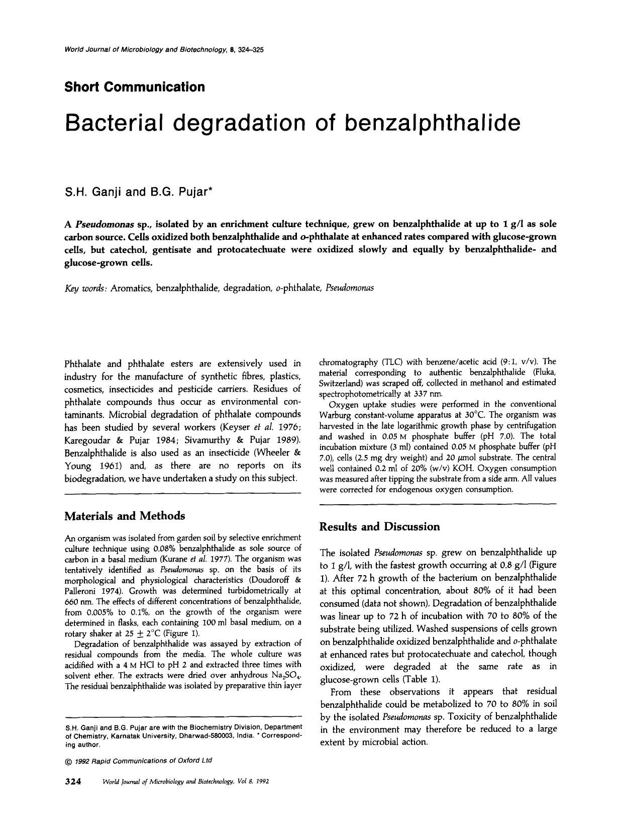 Bacterial degradation of benzalphthalide by Unknown