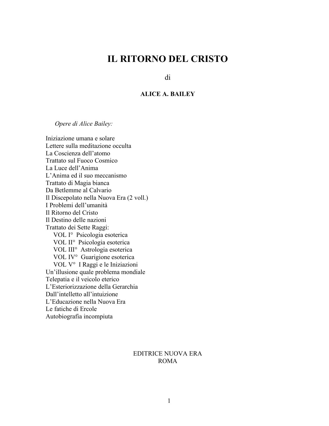 Bailey Alice A. by Il Ritorno del Cristo