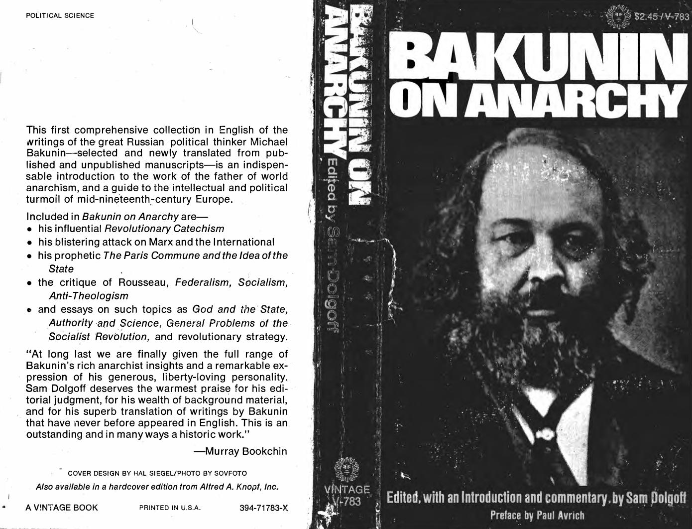Bakunin - Bakunin on Anarchy by Selected Works by the Activist-Founder of World Anarchism
