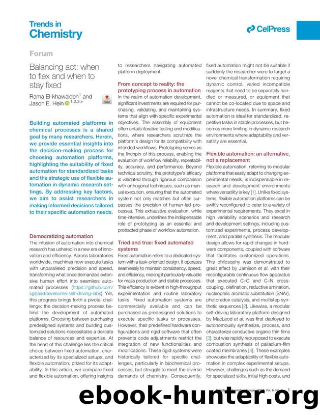 Balancing act: when to flex and when to stay fixed by Rama El-khawaldeh & Jason E. Hein