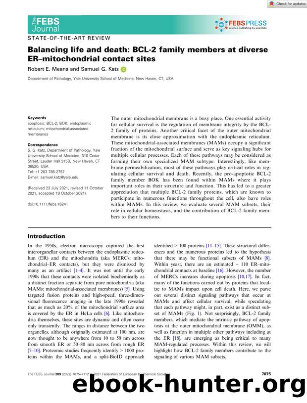 Balancing life and death: BCLâ2 family members at diverse ERâmitochondrial contact sites by Unknown