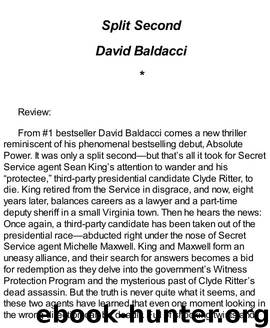 Baldacci, David - Split Second by Baldacci David