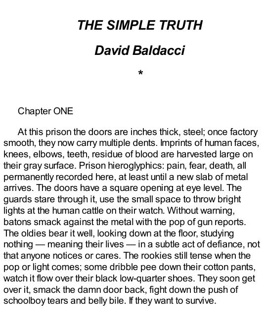 Baldacci, David - The Simple Truth by Baldacci David
