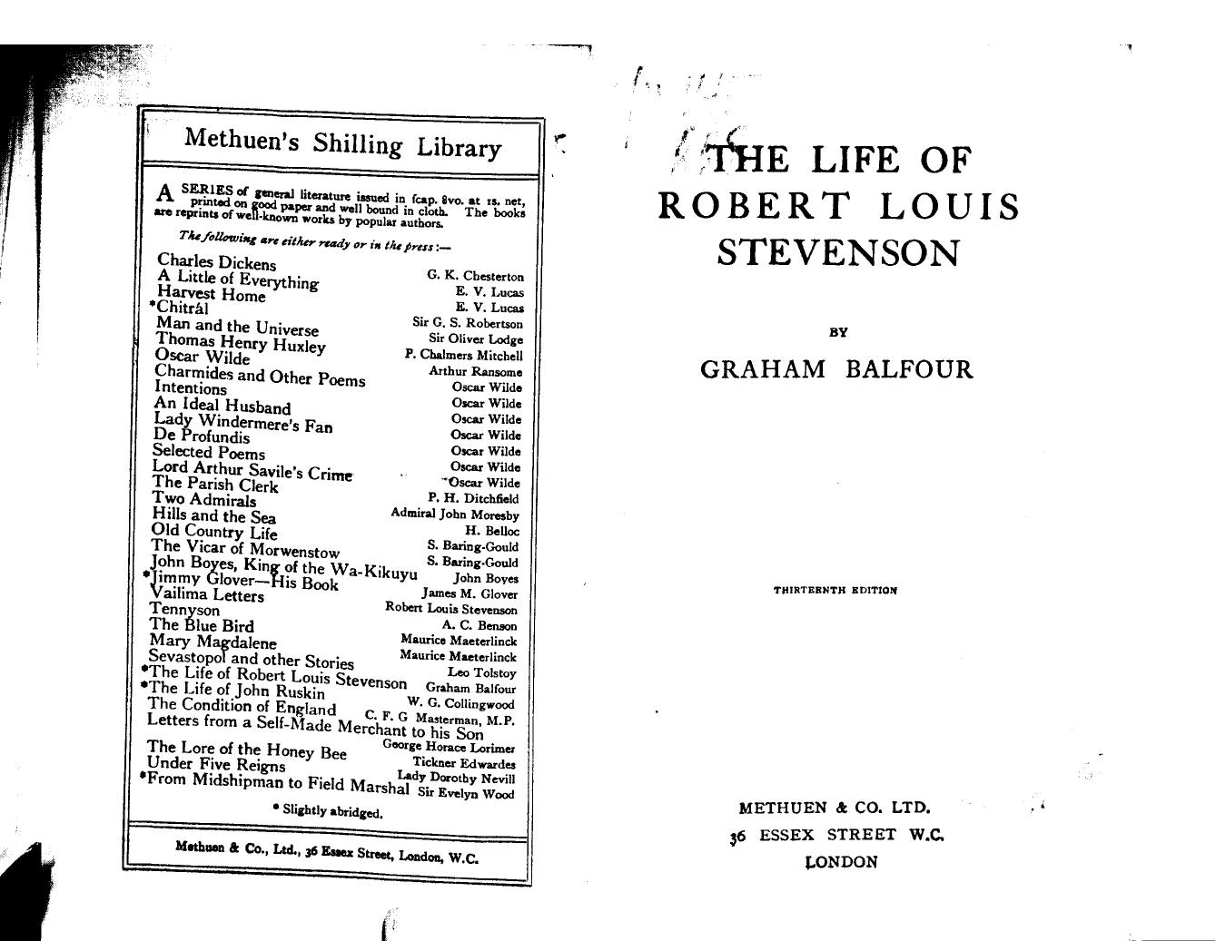 Balfour, BY Graham Balfour by The life of robert louis stevenson