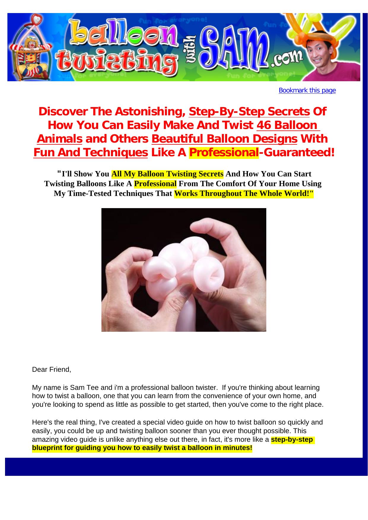 Balloon Twisting Secrets. by Best of Kuszter's Collection