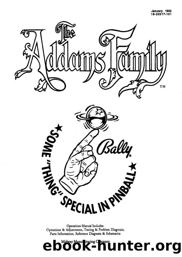 Bally Addams Family Operations Manual by Unknown