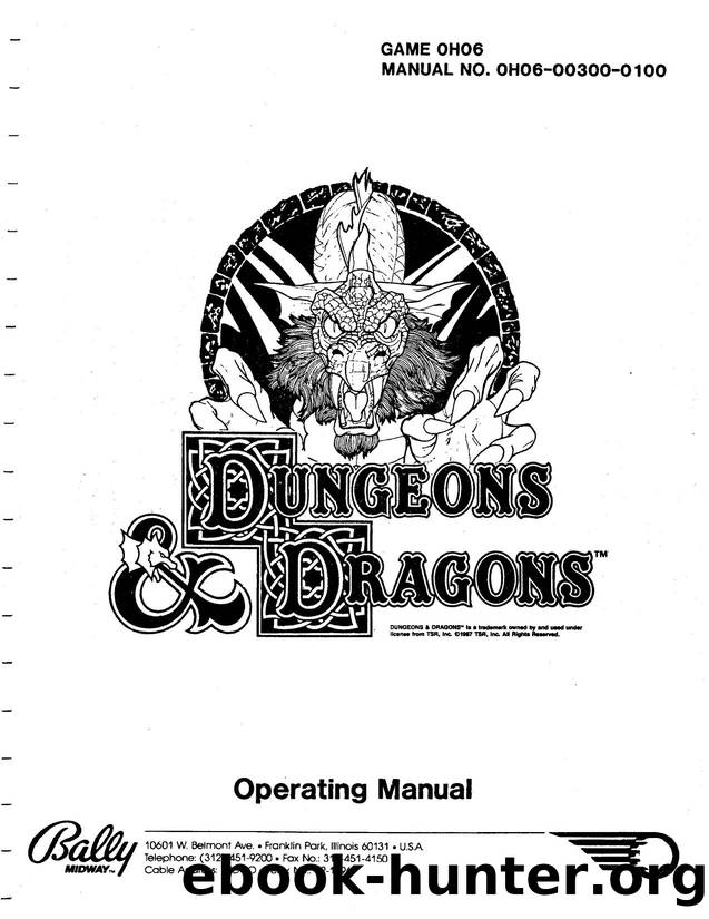 Bally Midway Dungeons & Dragons Manual by Bally Midway