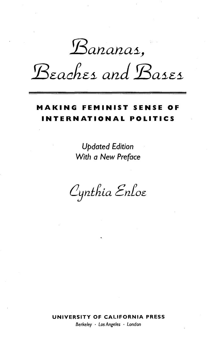 Bananas, Beaches and Bases: Making Feminist Sense of International Politics by Cynthia Enloe