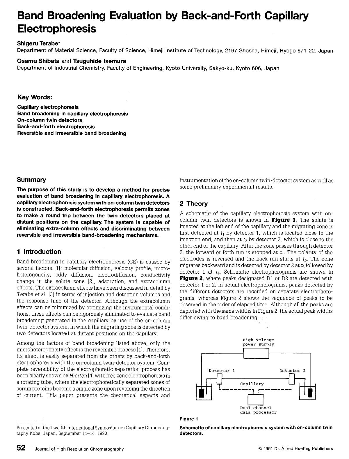 Band broadening evaluation by back-and-forth capillary electrophoresis by Unknown
