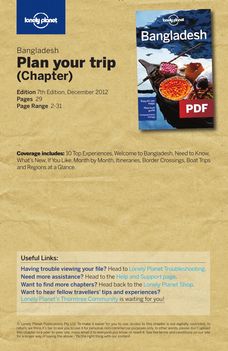 Bangladesh - Plan your trip (Chapter) by Lonely Planet