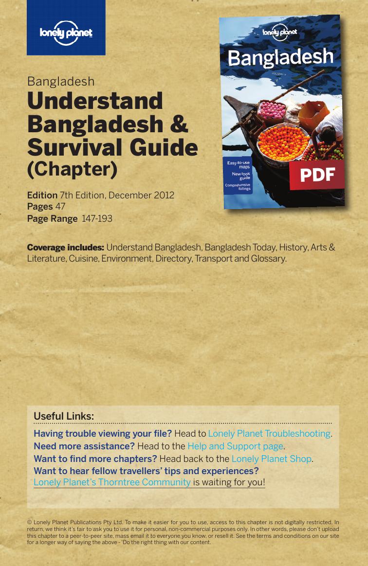 Bangladesh - Understand Bangladesh & Survival guide (Chapter) by Lonely Planet