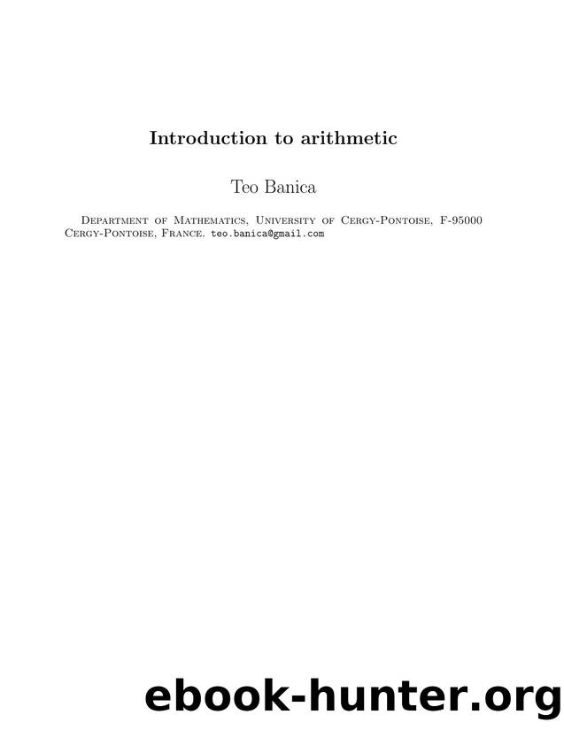 Banica T. Introduction to Arithmetic 2025 by Unknown