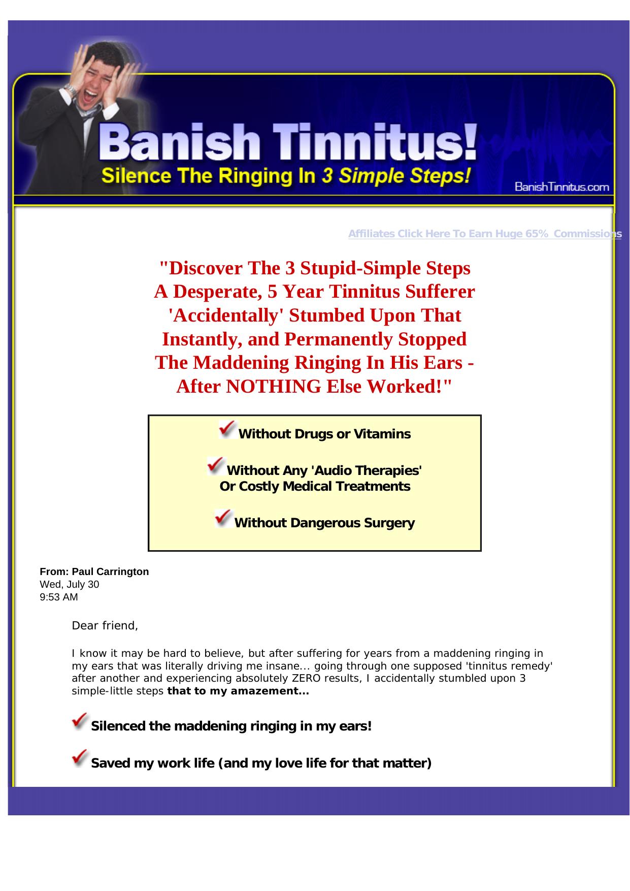 Banish Tinnitus! Silence The Ringing In 3 Simple Steps. by Best of Kuszter's Collection