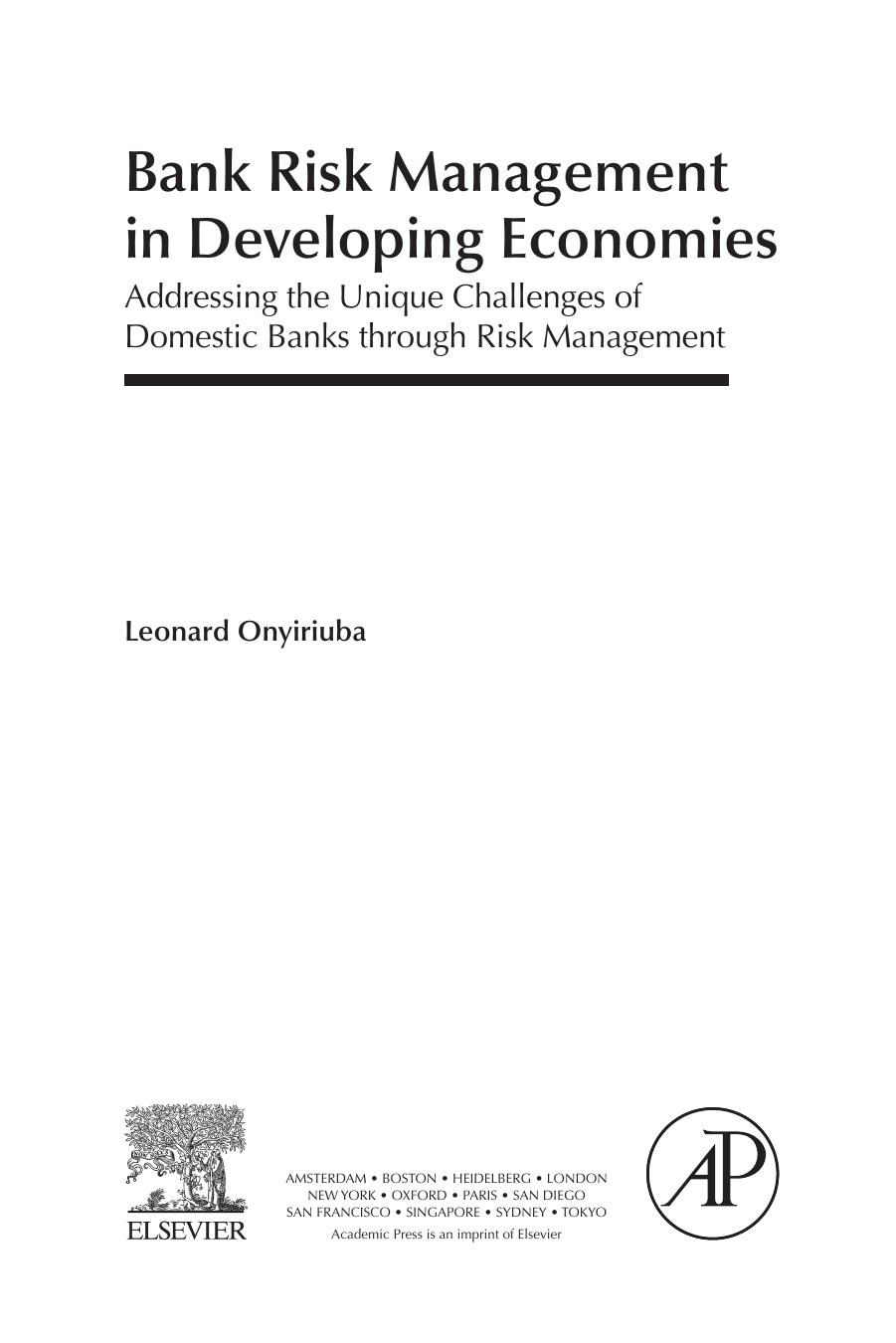 Bank Risk Management in Developing Economies by 4<8=8AB@0B>@