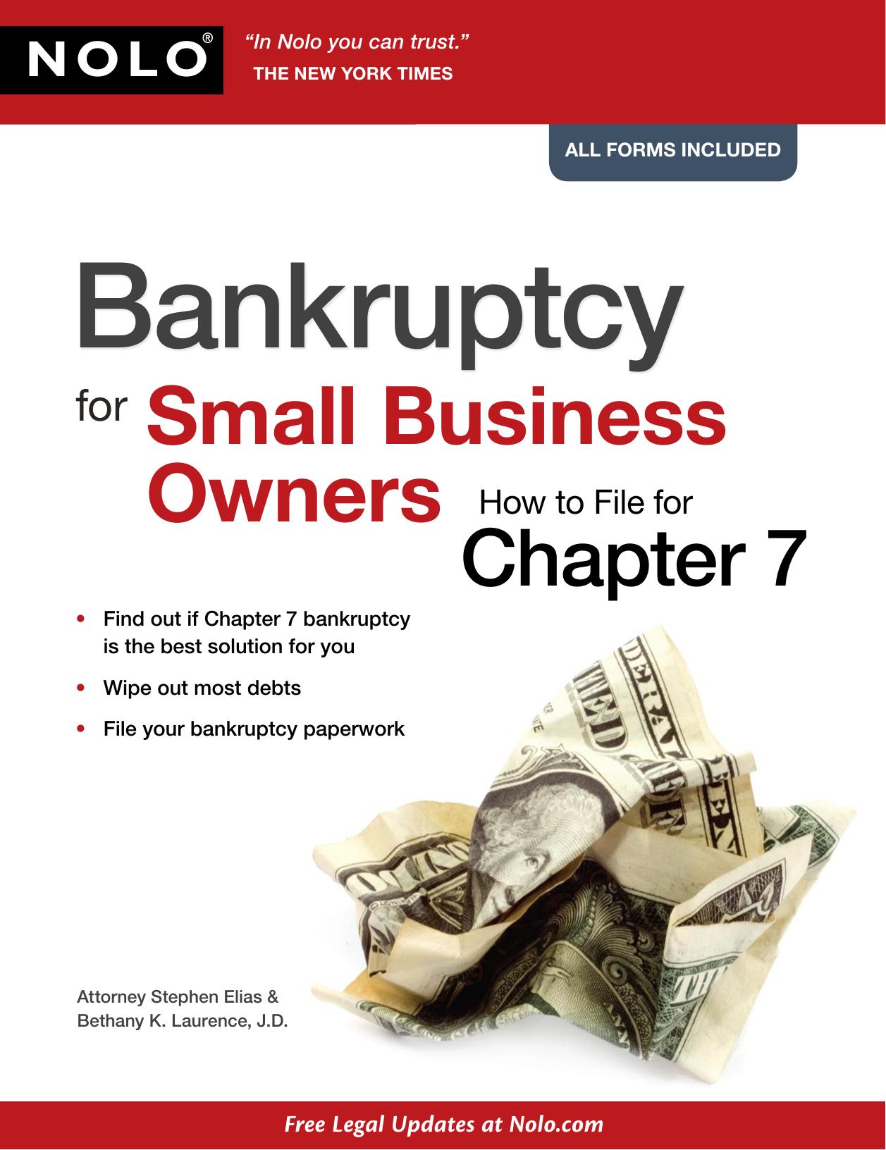 Bankruptcy for Small Business Owners by Attorney Stephen Elias && Bethany K. Laurence J.D. (Nolo)