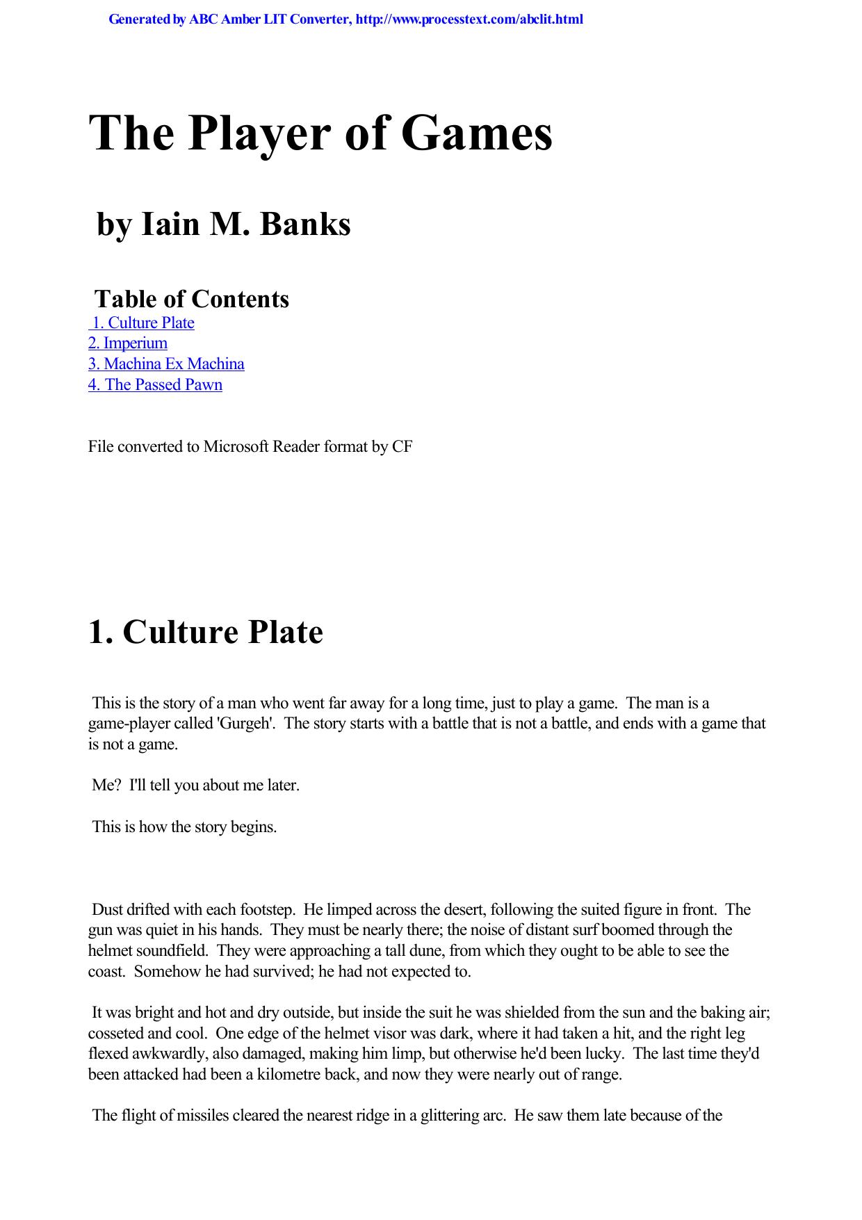 Banks, Iain - Culture 02 - Player of Games by Banks Iain