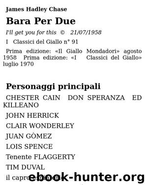 Bara Per Due by James Hadley Chase