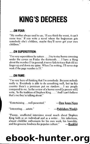 Bare Bones - Conversations on Terror With Stephen King by ed Tim Underwood & Chuck Miller
