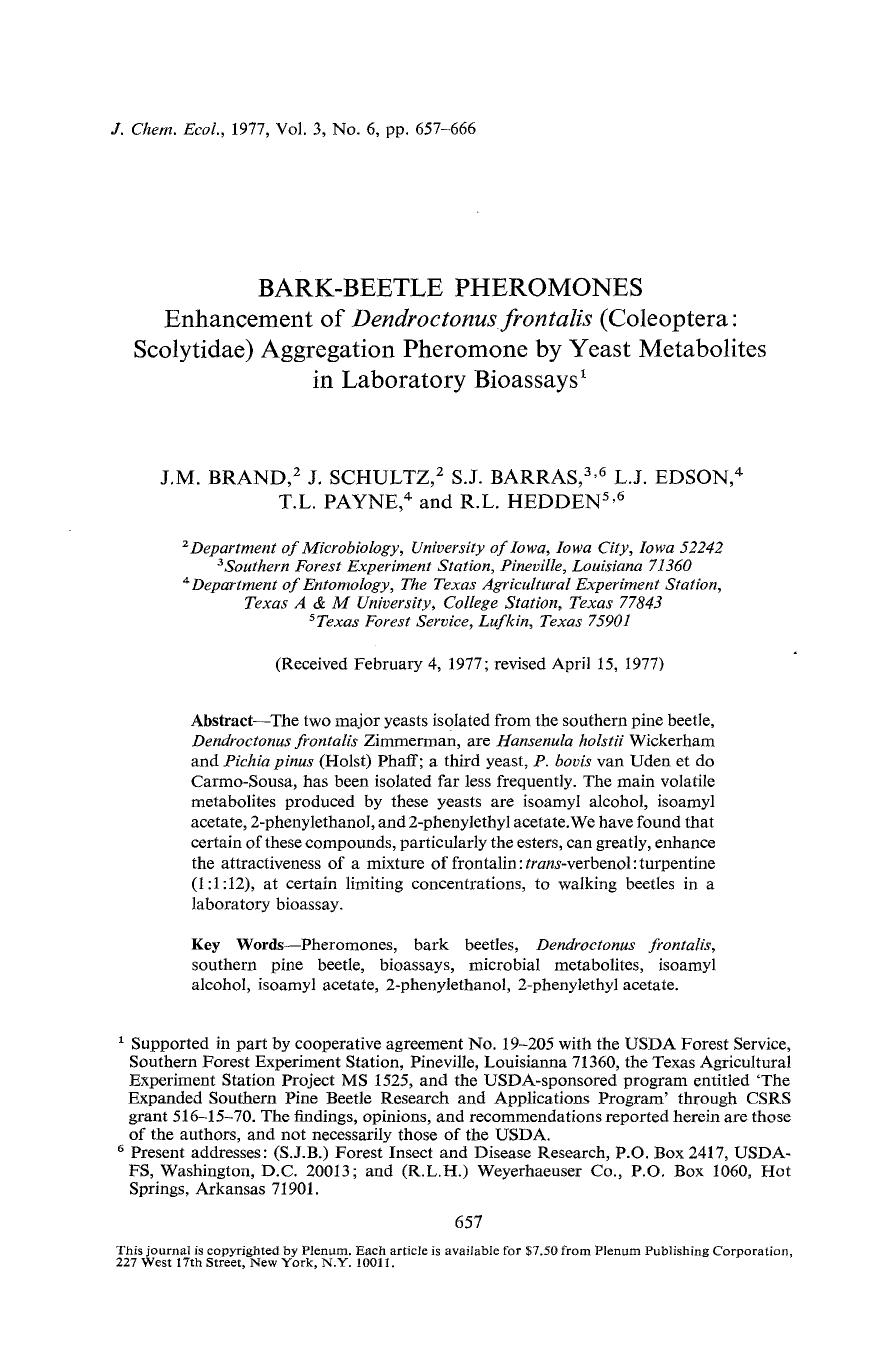 Bark-beetle pheromones by Unknown