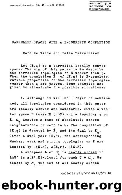 Barrelled spaces with a B-complete completion by Unknown