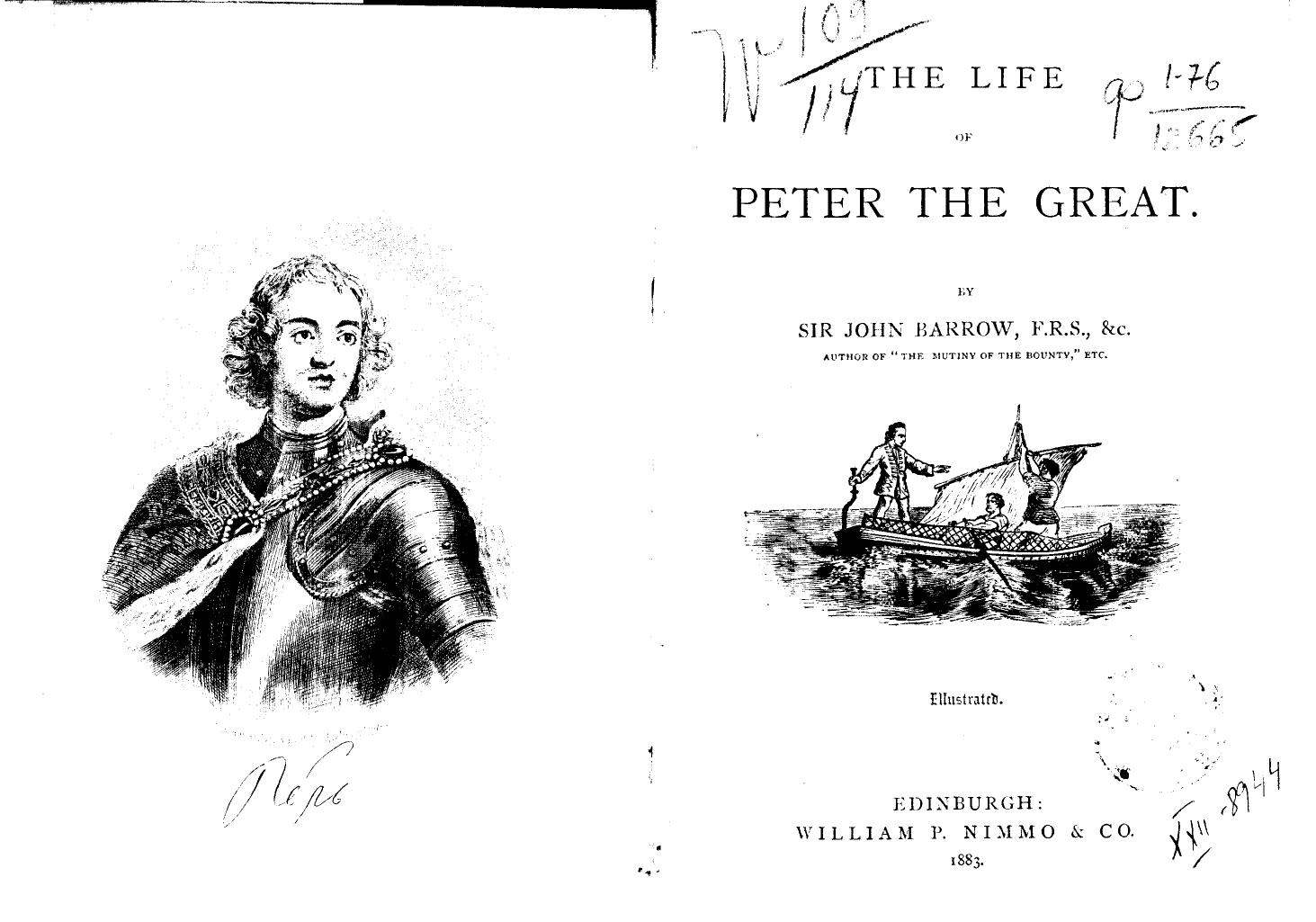 Barrow, BY SIR JOHN Barrow - The life of peter the great by 1883