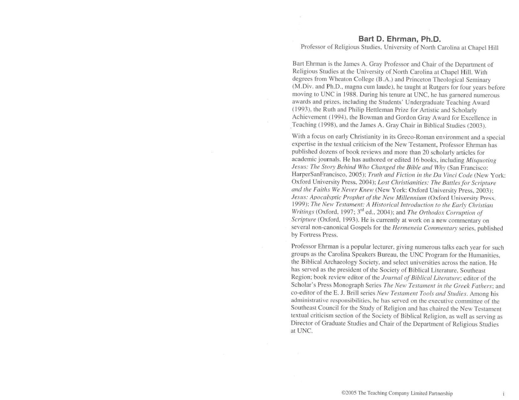 Bart D. Ehrman - History of the Bible by Making the New Testament