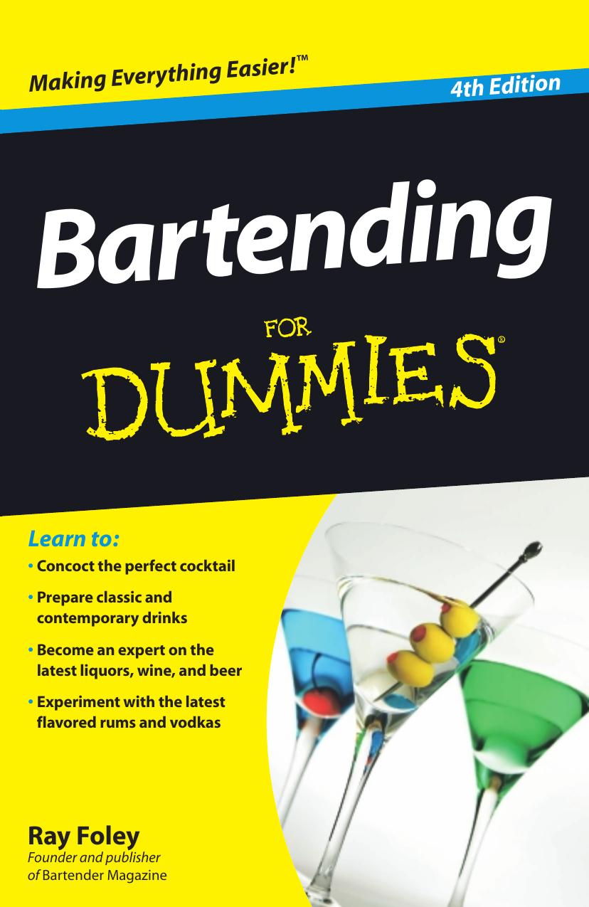 Bartending for Dummies by 4th Edition